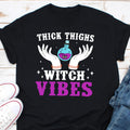 Thick Thighs and Witch Vibes Shirt for Fall Feminist Halloween Tshirt Magic Witchy Shirt Curvy Women Shirt Plus Sizes Halloween Shirt Graphic Tee – Fan Favorite · Top Pick For Any Outfit