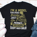 I39m A Model Railroad Grandpa Train Railroad Vintage T Shirt Old Retro Big Model Locomotive Gifts Dad Father39s Day Funny Engineer Trains Graphic Tee – Cozy Vibes · High-Quality Print