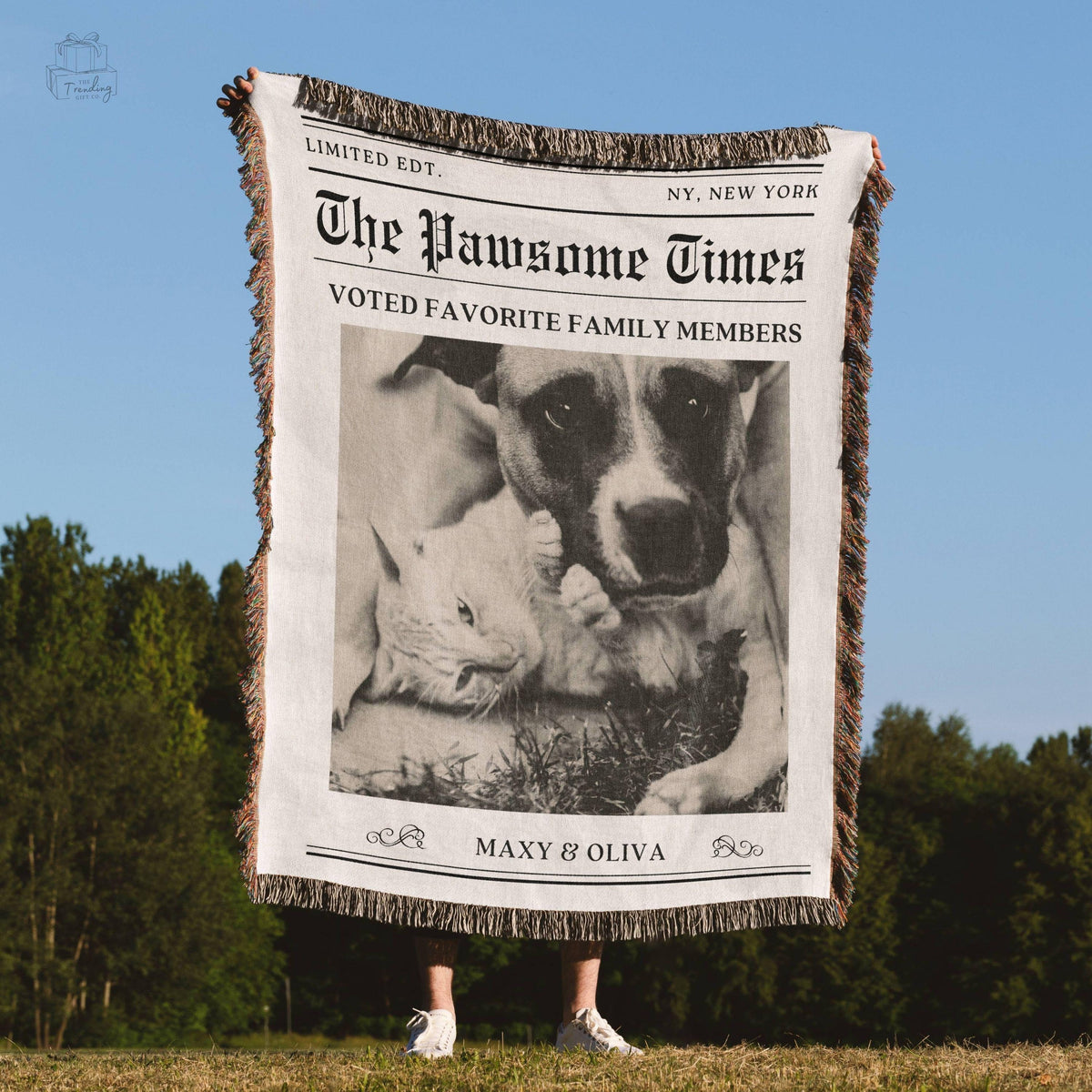 Personalized Dog Photo Blanket Custom Pet Photo Picture Blanket Pet Name Memorial Dog Loss Cat Gift Animal Woven Throw Blanket Graphic Tee – Feel-Good Design · Top Pick For Any Outfit