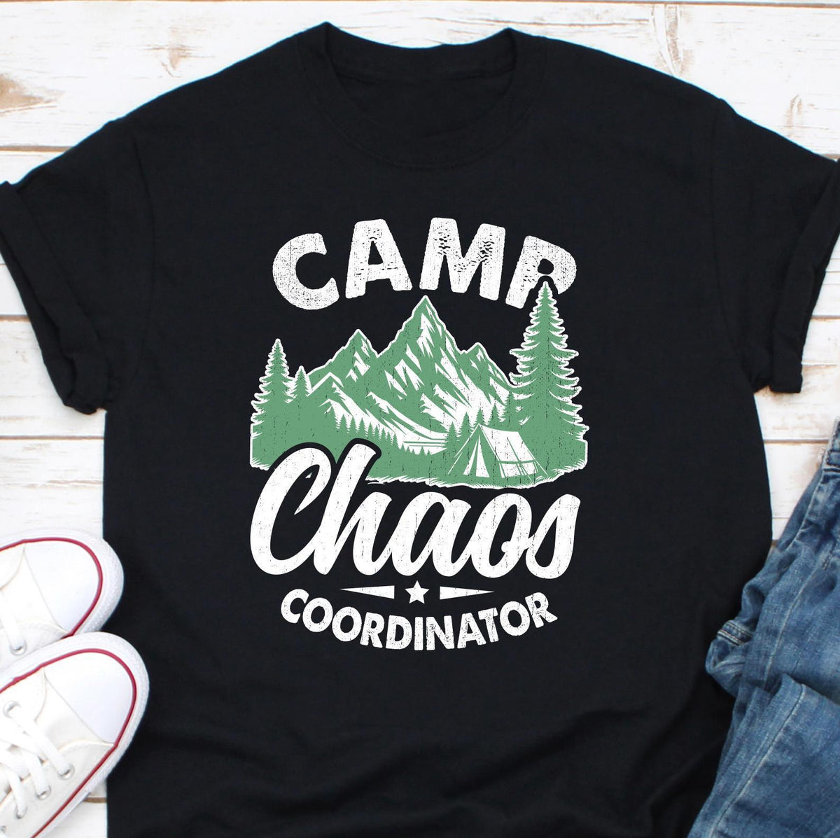 Camp Chaos Coordinator Shirt Glamper T Shirt Glamping Sign Shirt Adventure is Calling shirt Camping Coordinator Shirt Camping Day Shirt Graphic Tee – Aesthetic Look · High-Quality Print