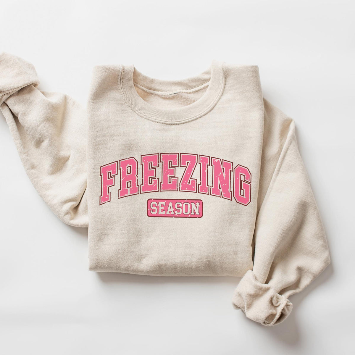 Freezin Season Sweatshirt Winter Sweatshirt Cozy Season Sweatshirt Freezing Season Sweatshirt Winter Holiday Gift Unique Holiday Shirt Sweatshirt – Feel-Good Design · Great Gift For Fans