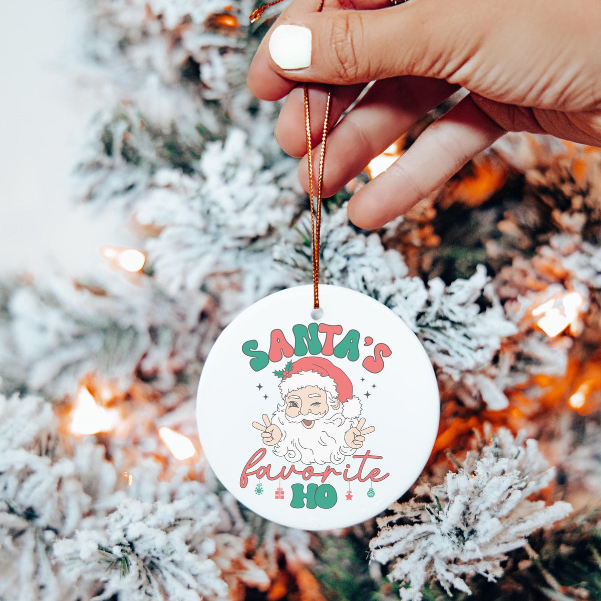Santa39s Favorite Ho Ornament Dirty Ornaments BFF Gift Best Friend Gifts Funny Christmas Gifts Under 30 Funny Christmas Ornament Graphic Tee – Soft Feel · Great Gift For Fans