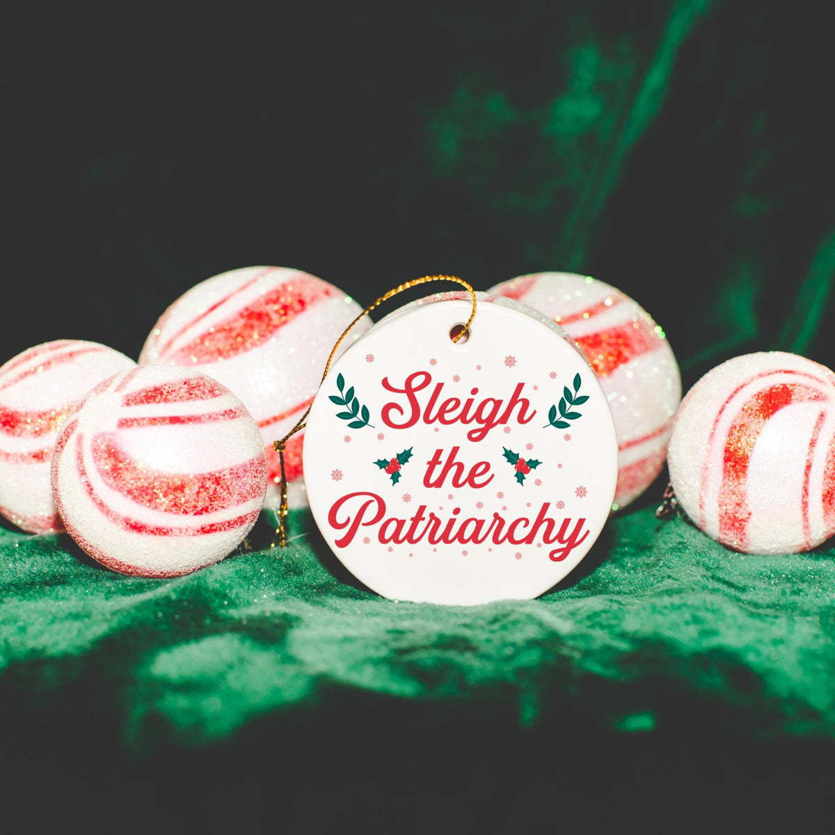 Sleigh The Patriarchy Feminist Gift Acrylic Ornament BFF Gift Best Friend Gift Christmas Gifts Under 30 Funny Christmas Ornament Graphic Tee – Bold Style · Perfect For Daily Wear