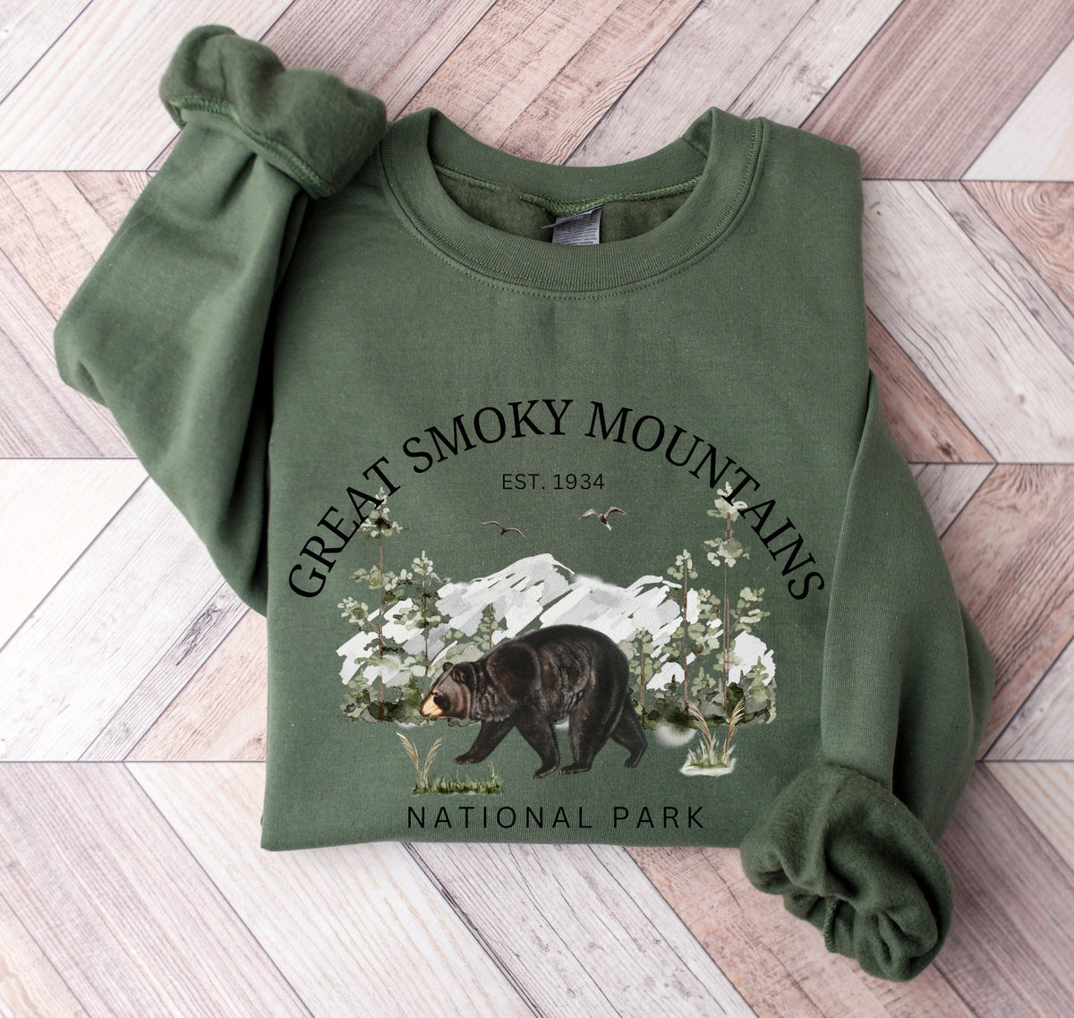 Great Smoky Mountains National Park Crewneck Sweatshirt Unisex Tennessee Hiking Pullover Gift Sweatshirt – Easygoing Wear · High-Quality Print