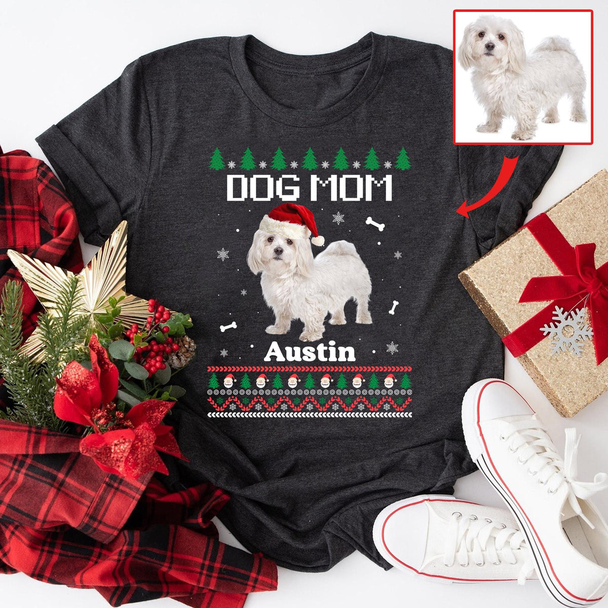 Dog Mom Shirt For Christmas Custom Dog Lover T Shirt Christmas Dog Shirt Dog Lovers Gift Personalized Dog Sweatshirt Dog Mom Gift Sweatshirt – Fan Favorite · Perfect For Daily Wear