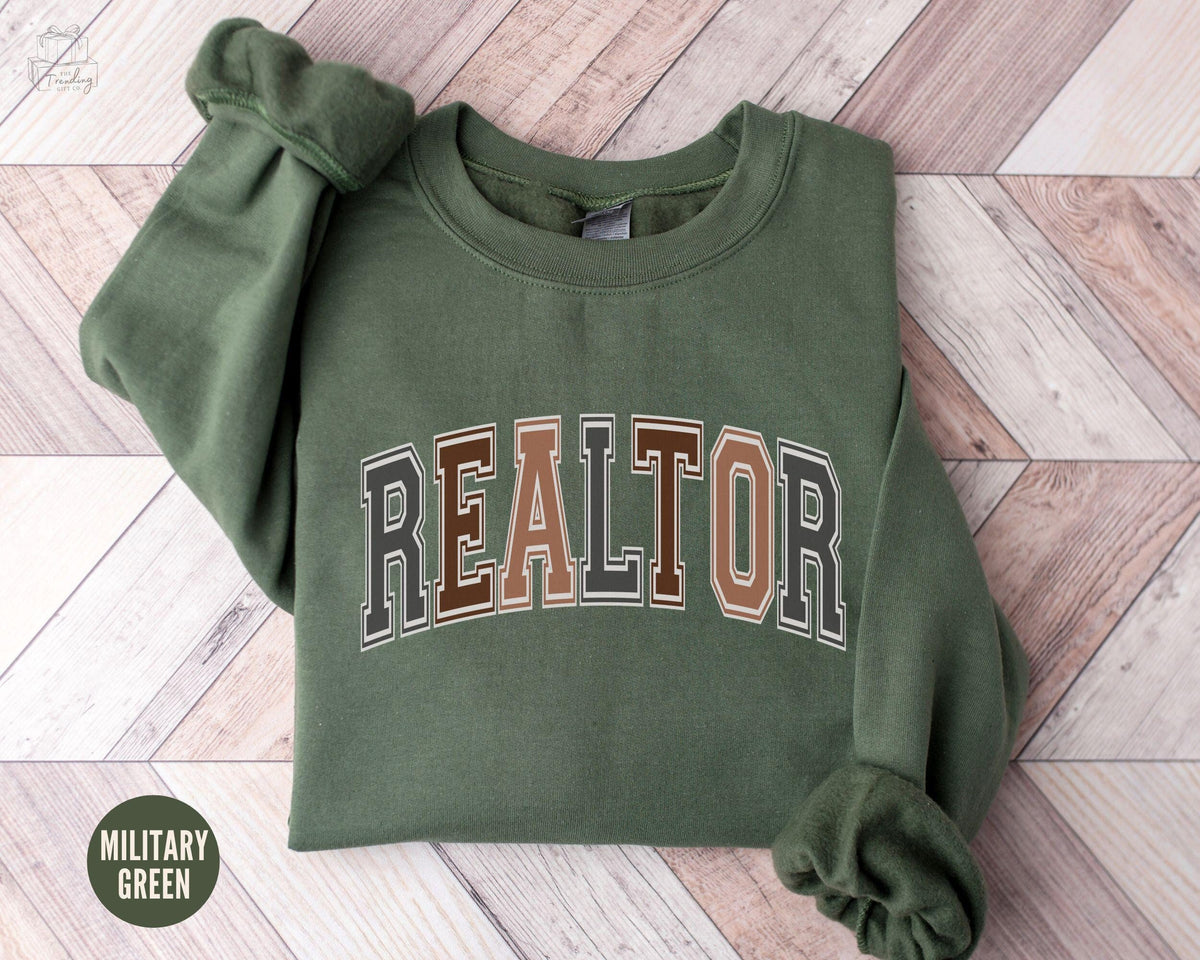Real Estate Agent Sweatshirt Realtor SweatshirtCollege Varsity Real Estate Sweater Realtor Crewneck Closing Gift Shirt Sweatshirt – Aesthetic Look · Top Pick For Any Outfit