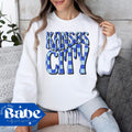 Adult KC Checkered Gildan Unisex Sweatshirt Royals Baseball Game Day Outfit Oversized Kansas City Sports Royal Blue KC Gear Sweatshirt – Fan Favorite · Perfect For Daily Wear