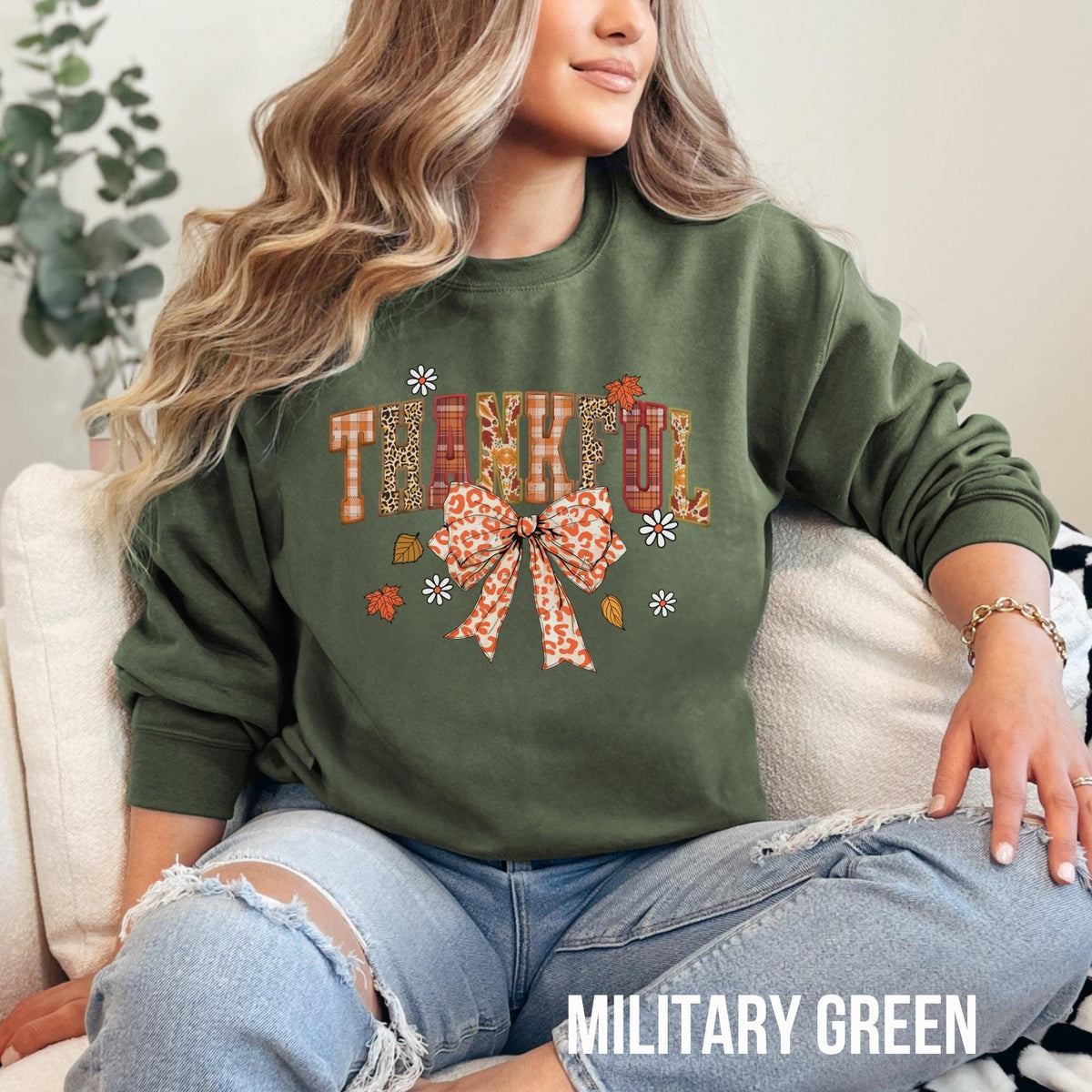 Coquette Thankful Sweatshirt Fall Bow Sweater Thanksgiving Shirt Thanksgiving Dinner Shirt Women39s Autumn Sweatshirt Cute Fall Sweater Sweatshirt – Everyday Comfort · Top Pick For Any Outfit