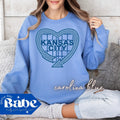 Adult Blue Kansas City Heart Gildan Unisex Sweatshirt Royals Baseball Game Day Outfit Oversized Trendy Gift Blue October Playoffs Sweatshirt – Bold Style · High-Quality Print