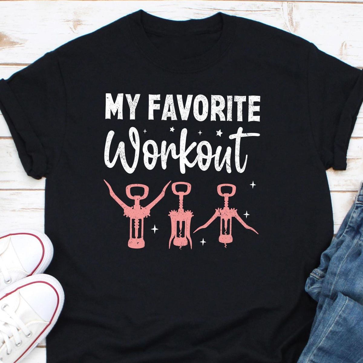 Corkscrew Shirt Wine Tasting Shirt My Favorite Workout Shirt Wine Workout Shirt Lover Gift Matching Gym Shirt Cute Wine Girl Party Tee Graphic Tee – Bold Style · Perfect For Daily Wear