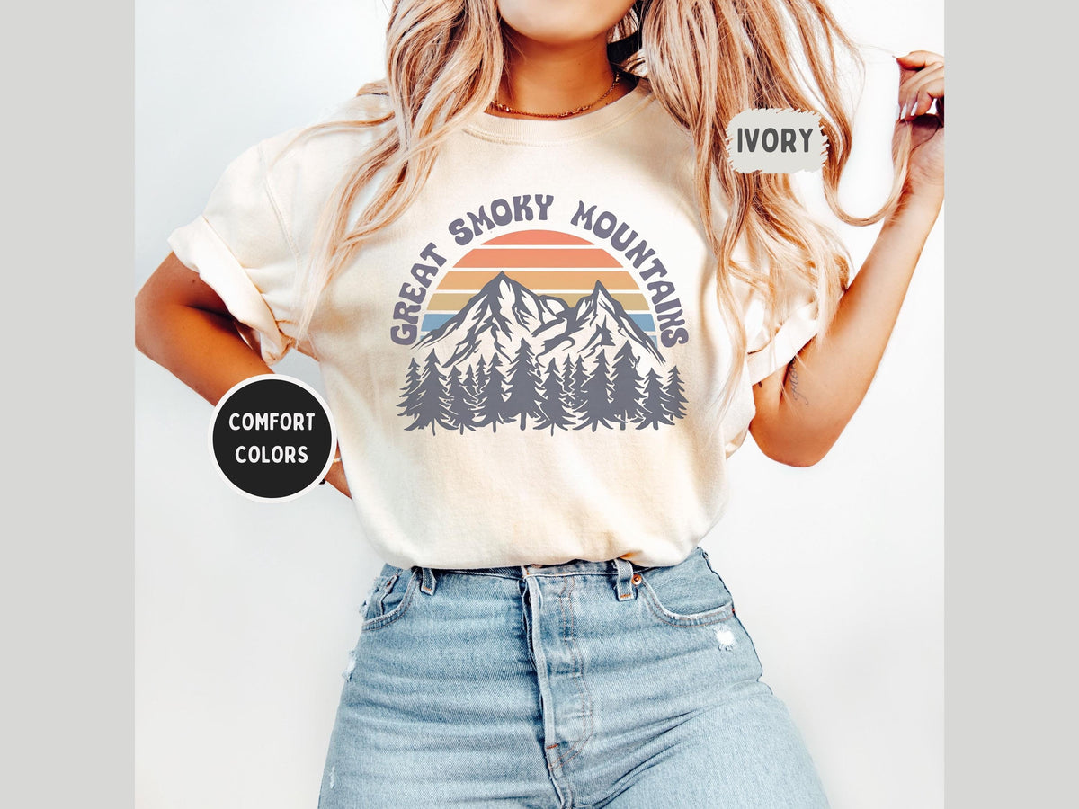 Great Smoky Mountains National Park Comfort Colors TShirt Nature Lover Tee Outdoor Enthusiast Shirt Mountain Graphic Top Adventure Graphic Tee – Premium Graphic · Trending Graphic Apparel