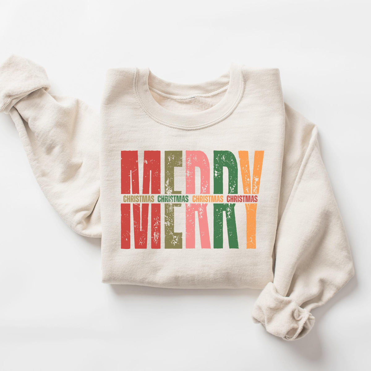 Varsity Merry Sweatshirt Womens Christmas Sweatshirt Holiday Sweater Cute Christmas Sweatshirt Christmas Gift Winter Shirt Sweatshirt – Aesthetic Look · Great Gift For Fans
