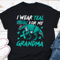 I Wear Teal for My Grandma Ovarian Cancer Shirts Cancer Survivor Gift Ovarian Cancer Gifts Ovarian Cancer Awareness Cancer Support Graphic Tee – Feel-Good Design · Great Gift For Fans