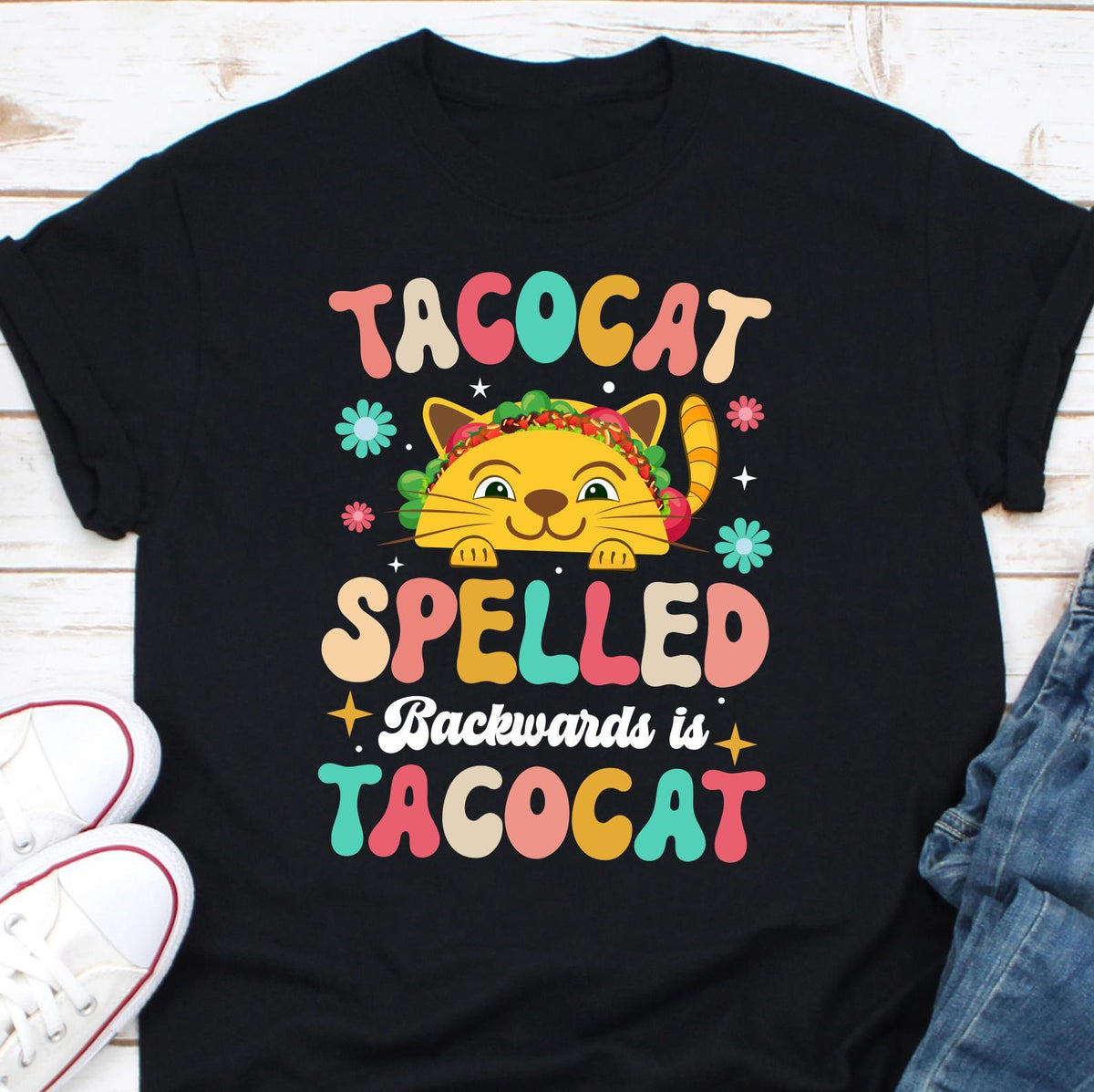 Taco Cat Shirt Taco Cat Spelled Backwards Is Taco Cat T Shirt Taco Day Shirt Cute Cat Taco Shirt Cat Lover Taco Tuesday Every Day Graphic Tee – Warm & Stylish · High-Quality Print