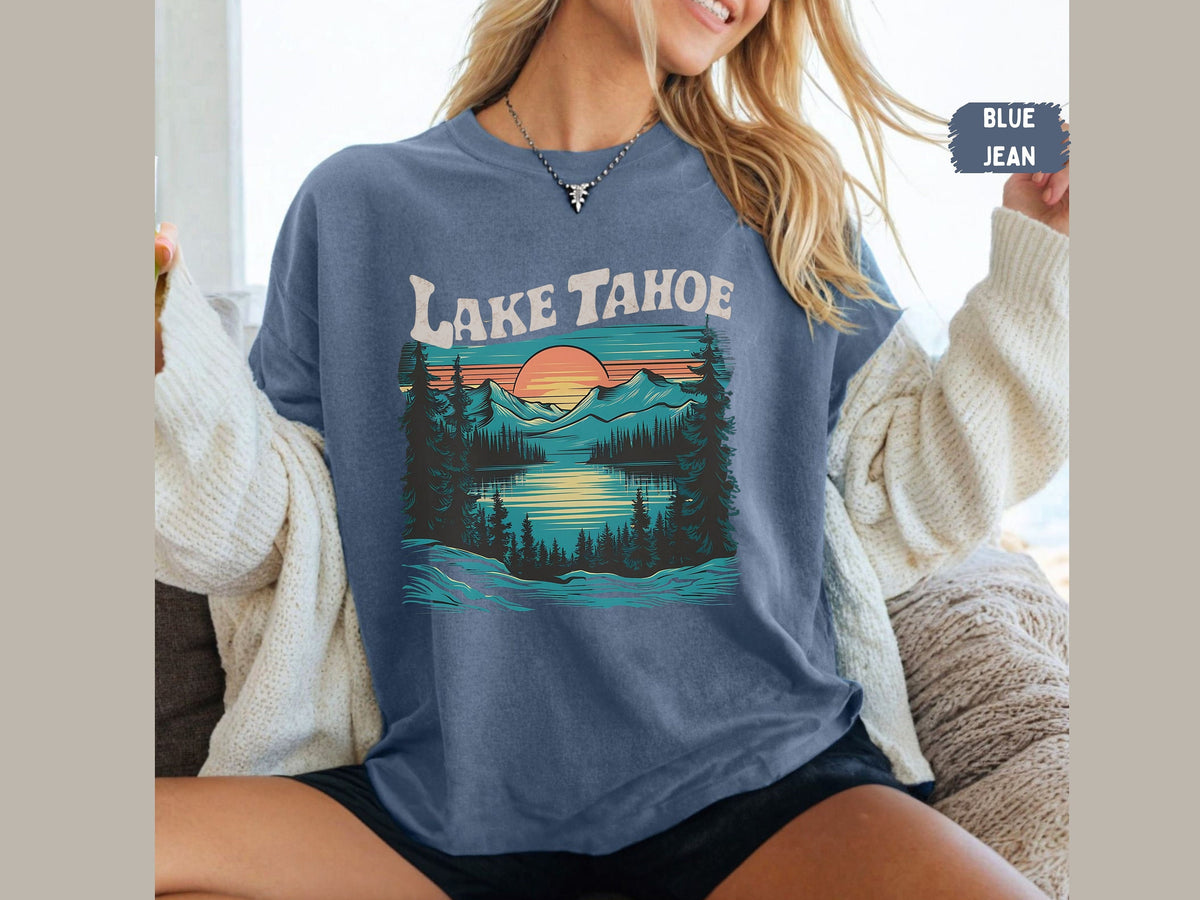 Vintage Lake Tahoe Shirt California Shirt Nevada Shirt Lake Tahoe Crewneck Lake Life Shirt Ski Shirt Hiking Shirt Mountain Shirt Hiking tee Graphic Tee – Everyday Comfort · High-Quality Print