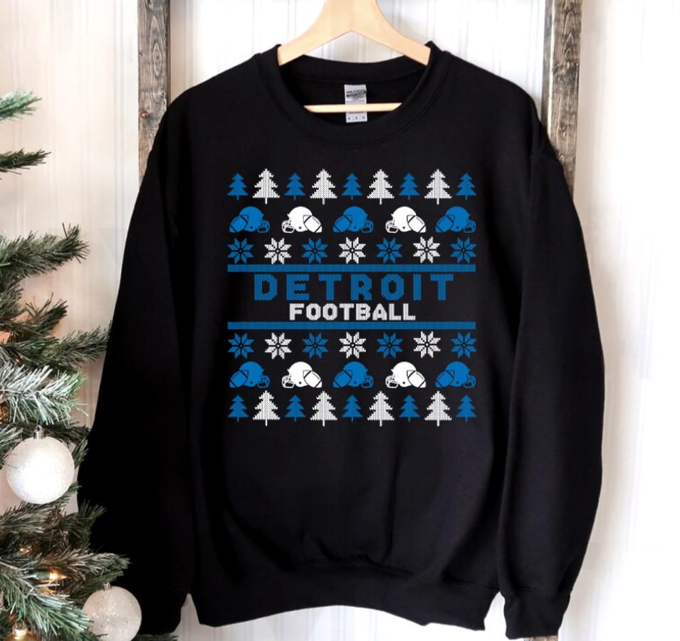 Retro Detroit Football Ugly Pattern Christmas Sweatshirt Detroit Football Team Vintage Unisex Hoodie Football Dad Shirt Christmas Gifts Hoodie – Bold Style · High-Quality Print