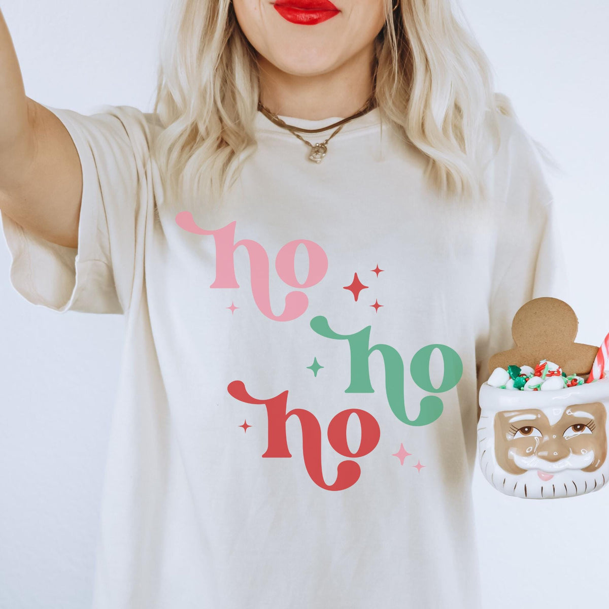 Retro Ho Ho Ho Shirt Hipster Christmas Shirt Oversized Tshirt Trendy Christmas Aesthetic Cute Christmas Shirt Graphic Tee – Bold Style · Perfect For Daily Wear