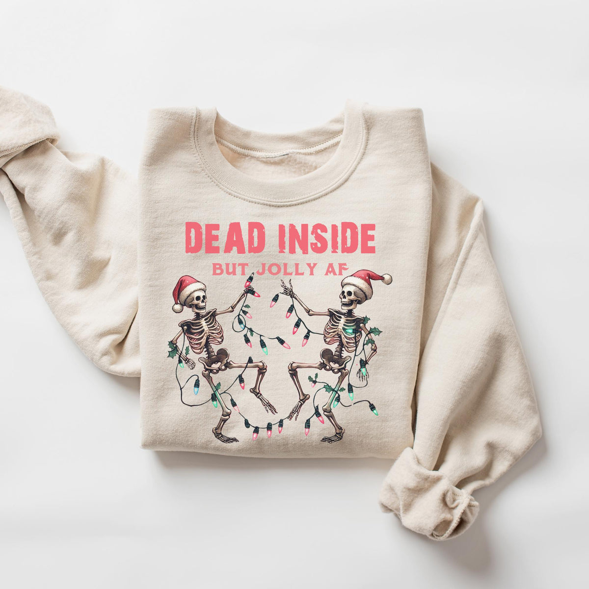 Dead Inside But Jolly AF SweatshirtCute Christmas Sweatshirt Christmas Sweater Trendy Christmas Shirt Christmas Sweatshirts Sweatshirt – Aesthetic Look · Perfect For Daily Wear