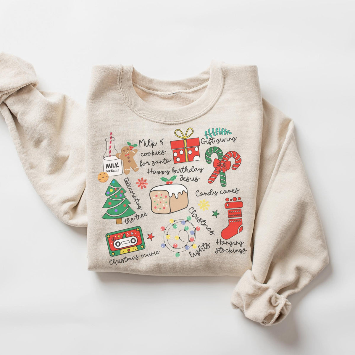 Retro Christmas Sweatshirt Womens Christmas Sweatshirt Holiday Sweater Cute Christmas Sweatshirt Christmas Gift Christmas Doodles Gift Sweatshirt – Easygoing Wear · Trending Graphic Apparel