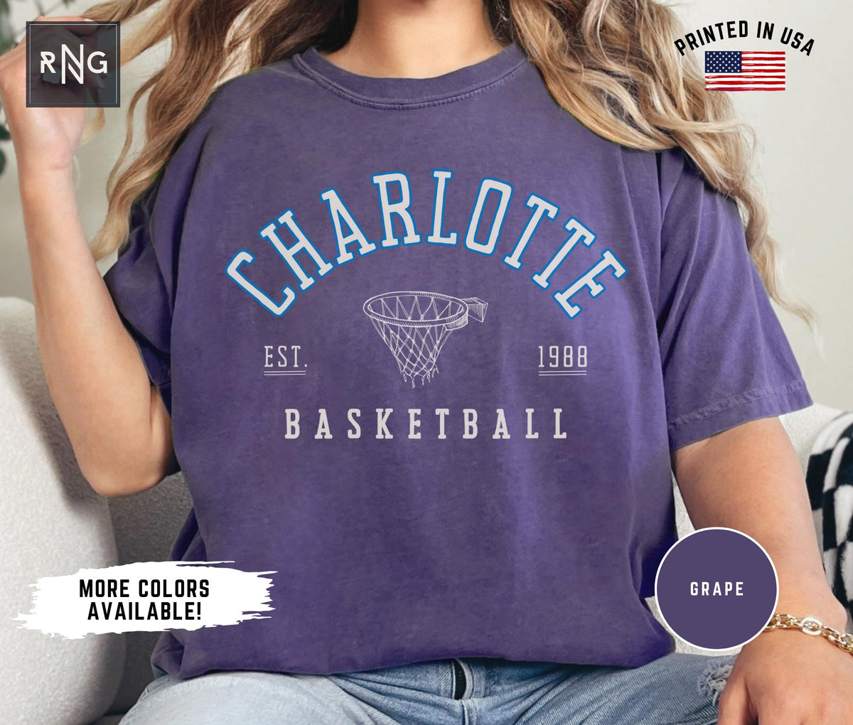 Unisex Charlotte Basketball Shirt Retro Hornet Basketball Shirt Charlotte Basketball Apparel Charlotte Sports Apparel Retro Hornet Gift Graphic Tee – Easygoing Wear · Must-Have Style