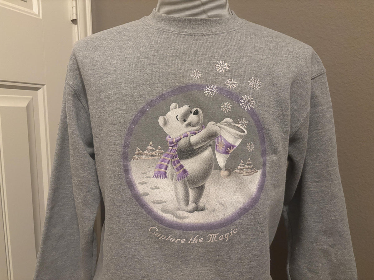 Vintage 2000s Winnie the Pooh Winter Magic Crewneck Sweatshirt M Sweatshirt – Warm & Stylish · Great Gift For Fans