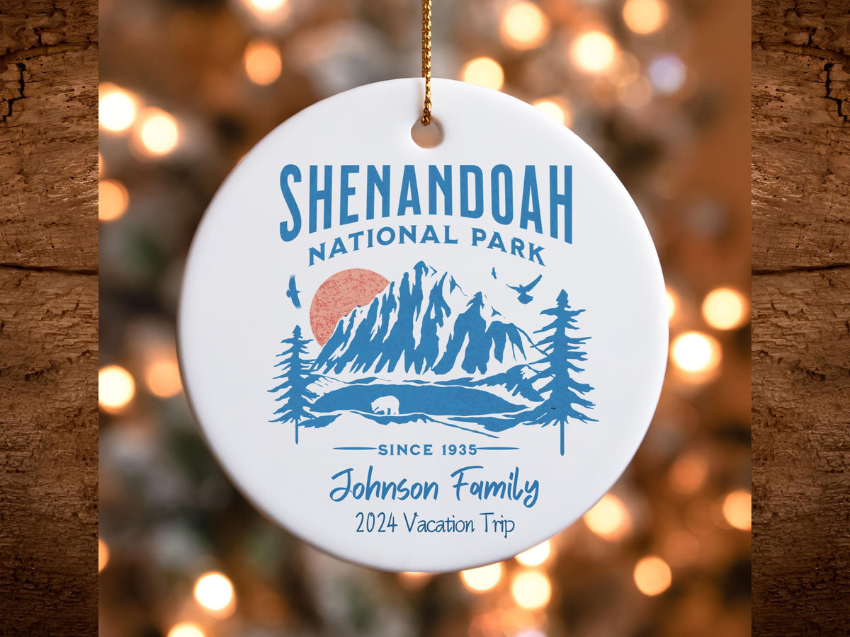 Ceramic Ornament Shenandoah National Park Personalized Gift for Hikers Nature Lovers Holiday Ornament Keepsake Decoration Graphic Tee – Soft Feel · High-Quality Print