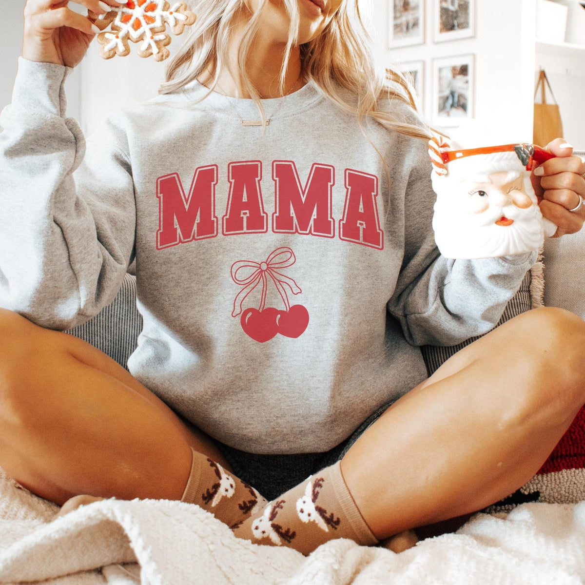 Coquette Varsity Mama Sweatshirt Bows Varsity Font Mama Shirt Trendy Mom Life Sweatshirt Christmas Coquette Mama Shirt Gift for Mom Sweatshirt – Cozy Vibes · Perfect For Daily Wear