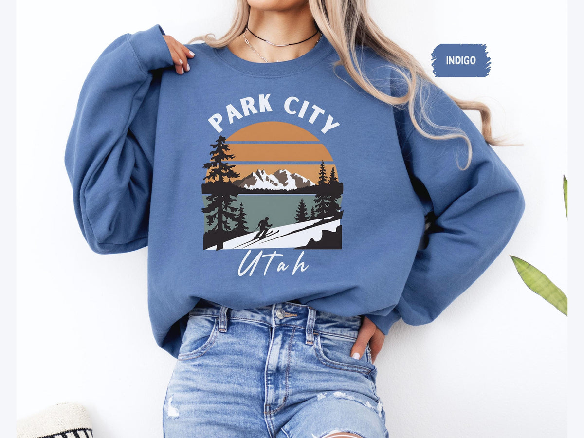 Park City Utah Sweatshirt Cozy Winter Apparel Ski Resort Souvenir Mountain Lover Gift Snowy Weather Wear Unisex Crewneck Jumper Sweatshirt – Everyday Comfort · High-Quality Print