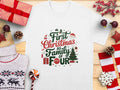 First Christmas As Family Of Four Shirt Cute Family Christmas Tee Holiday Family Matching Shirts Festive Xmas Outfit Graphic Tee – Soft Feel · Top Pick For Any Outfit