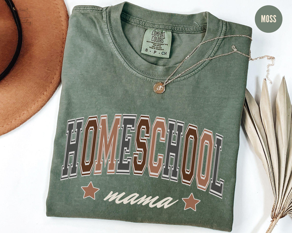 Homeschool Mama Tshirt Comfort Colors Homeschooling Mama Shirt Back To School Gift For Homeschooler Mom Shirt Mama Teacher Crewneck Graphic Tee – Aesthetic Look · Great Gift For Fans