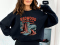 Vintage Redwood National Park Sweatshirt Unisex Crewneck Retro Redwoods Pullover Nature Lover Gift Outdoor Hiking Apparel Forest Sweatshirt – Soft Feel · High-Quality Print