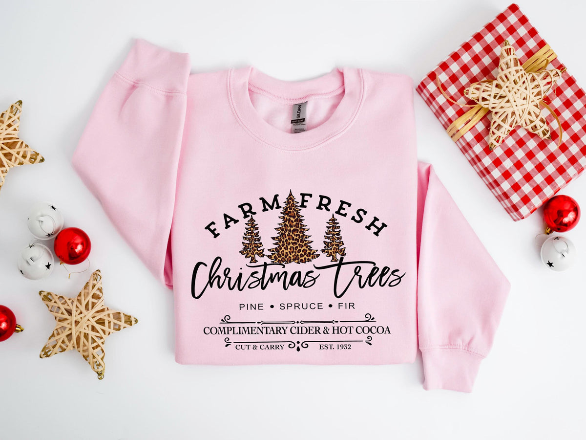 Farm Fresh Christmas Trees Shirt Pine Spruce Fir Christmas Gift Ideas Holiday Shirt Christmas Sweatshirt Unisex Adult Tee Winter Tee Sweatshirt – Easygoing Wear · Top Pick For Any Outfit