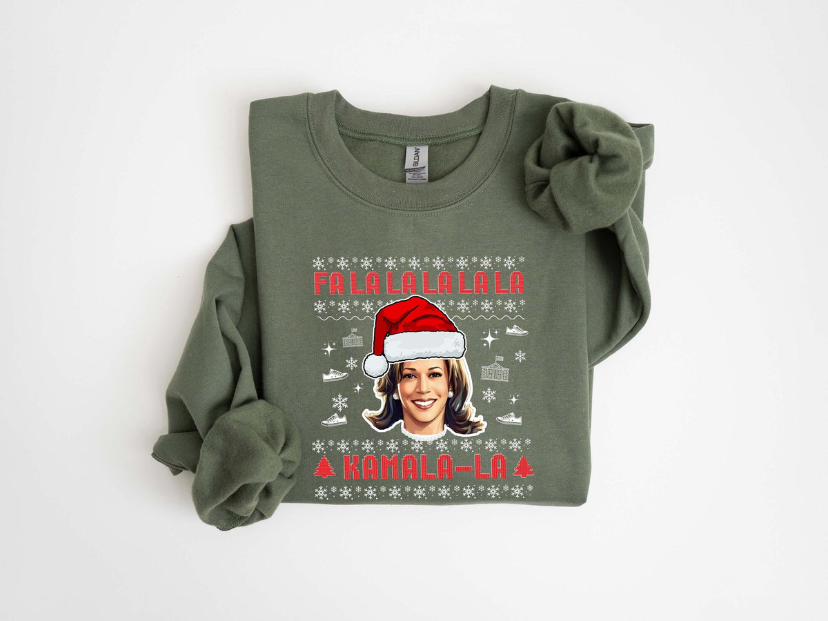Kamala Harris Christmas Sweatshirt Funny Holiday Sweater Political Gift 2024 Election Shirt Xmas Gift Santa Shirt Ugly Xmas Sweater Sweatshirt – Warm & Stylish · Perfect For Daily Wear