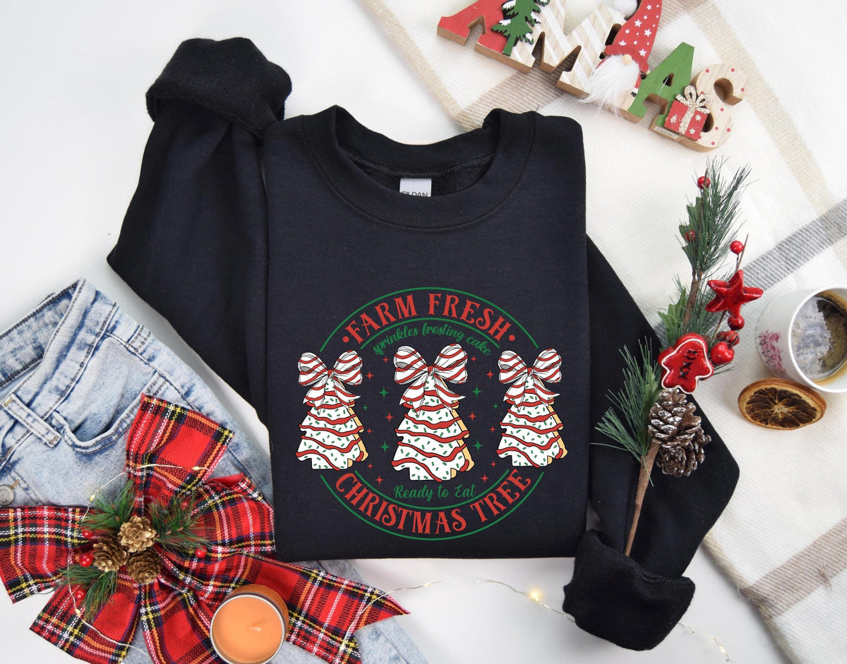 Farm Fresh Christmas Tree Shirt Christmas Tree Cake Shirt Christmas Cake Sweatshirt Christmas Crewneck Christmas Shirt For Women Sweatshirt – Fan Favorite · Top Pick For Any Outfit