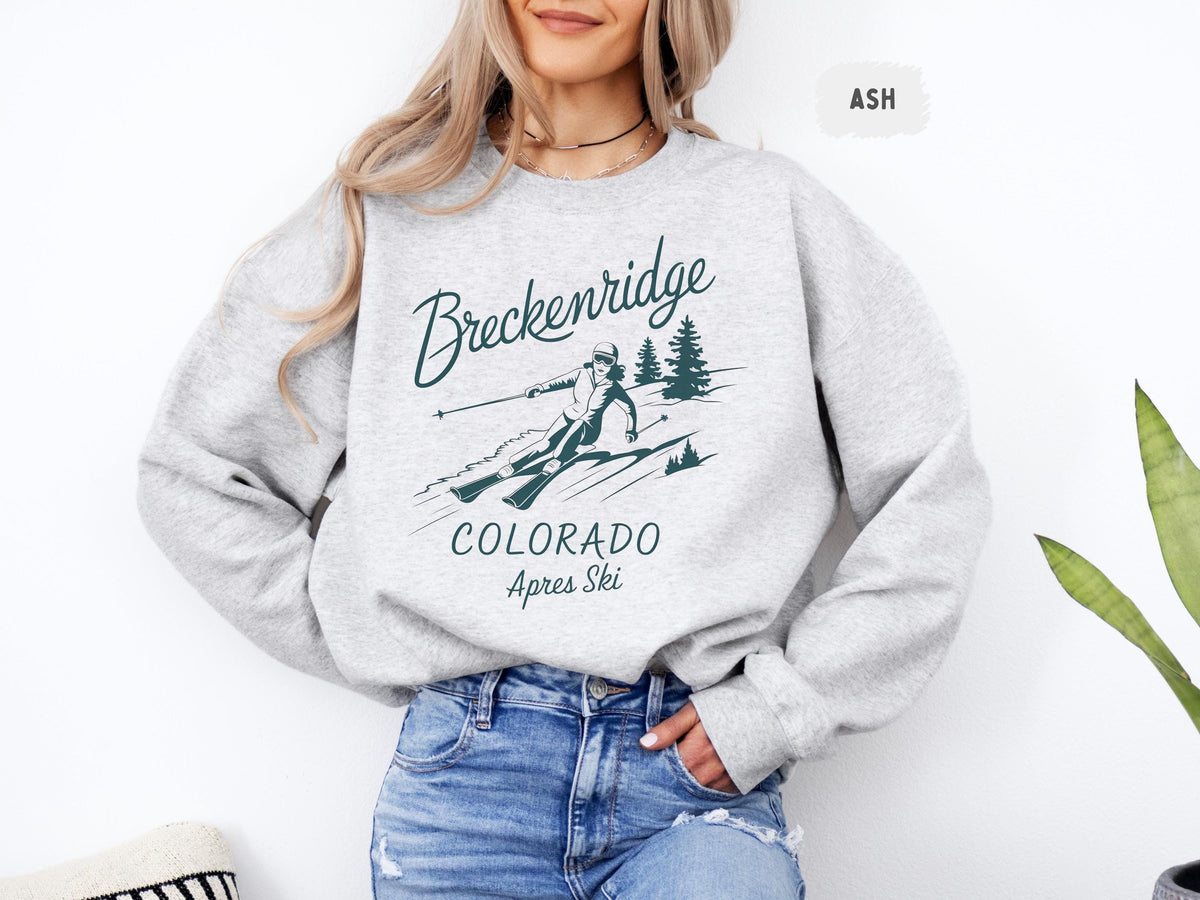 Vintage Breckenridge Ski Sweatshirt Retro Winter Mountain Crewneck Jumper Unisex Skiing Sweater Cozy Snow Lodge Apparel Gift for Ski Sweatshirt – Feel-Good Design · Perfect For Daily Wear