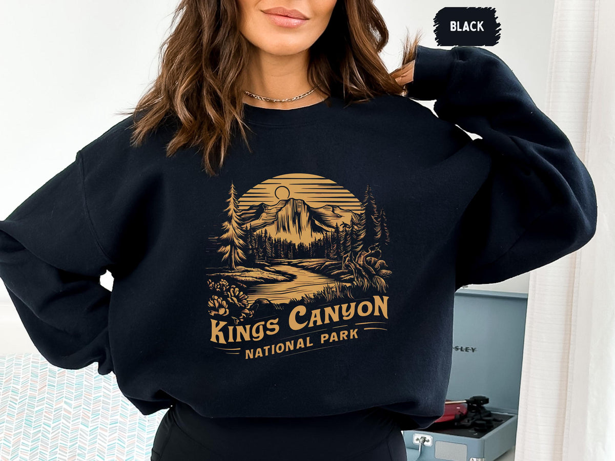 Kings Canyon Sweatshirt Cozy Mountain Crewneck Outdoor Adventure Gift Unisex Pullover Jumper Nature Lover Apparel Wilderness Hiking Sweatshirt – Fan Favorite · Trending Graphic Apparel
