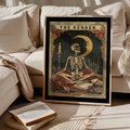 The Reader Tarot Print Skeleton Reader Tarot Card Wall Art Book Lover Gift Witchy Reading Nook Art Bookish Witchy Library Decor Graphic Tee – Cozy Vibes · Top Pick For Any Outfit