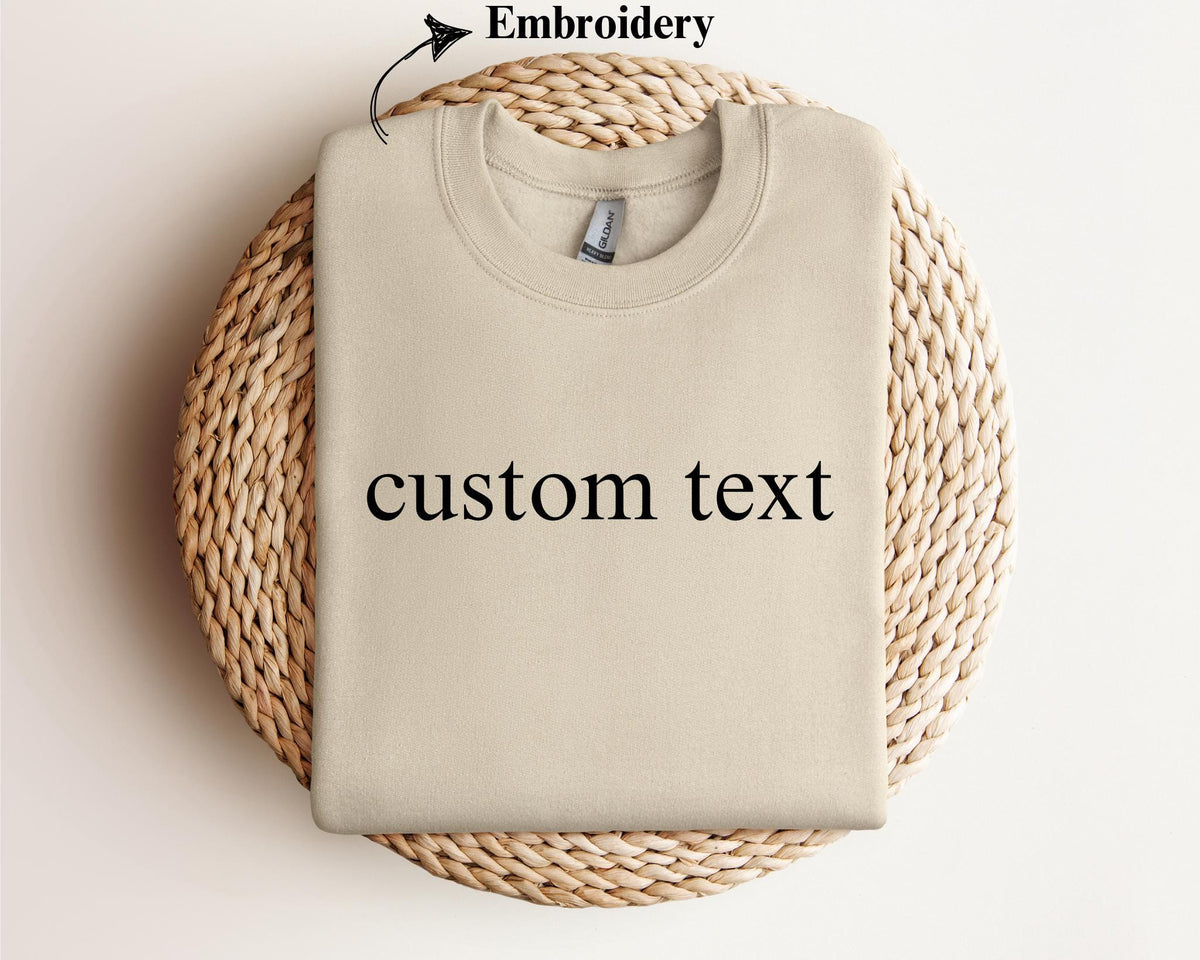 Custom Text Embroidered Hoodie Sweatshirt Minimalist Embroidery Hoodie Personalized Christmas Gifts Your Text Handmade Shirt Custom Logo Hoodie – Warm & Stylish · High-Quality Print