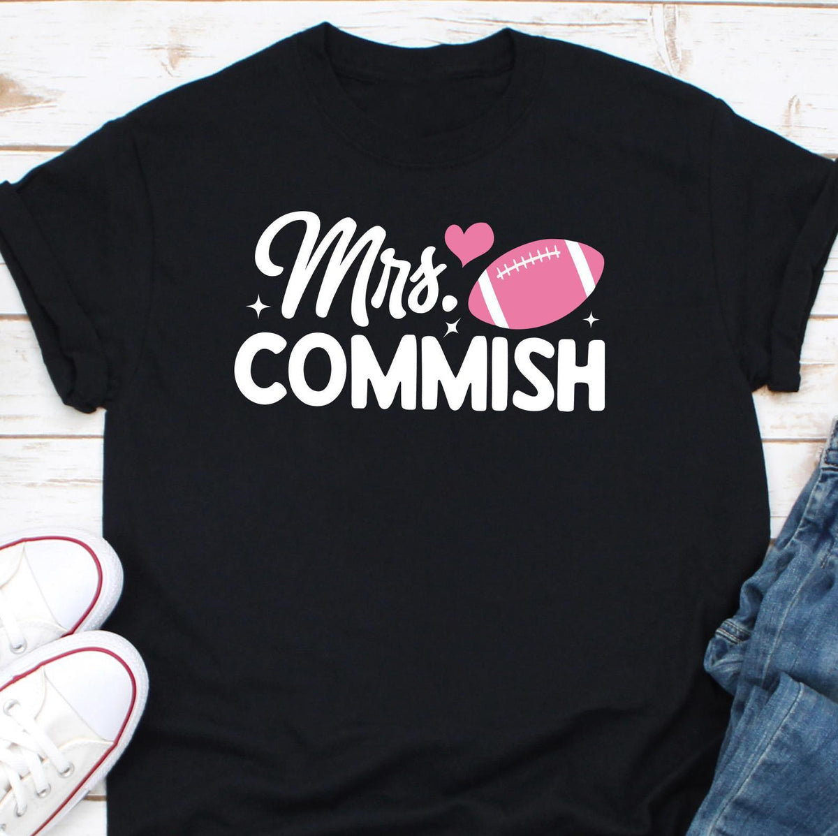 Mrs Commish T Shirt Funny Commish Player Tees Fantasy Football Commissioner Tshirt FFL Draft Party Gift Tee Short Sleeve Unisex Top Graphic Tee – Soft Feel · Great Gift For Fans