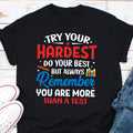 Try Your Hardest Do Your Best You Are More Than a Test Shirt Test Day Shirt Testing Day Shirt State Testing Shirt Teachers Day Shirt Graphic Tee – Aesthetic Look · Trending Graphic Apparel