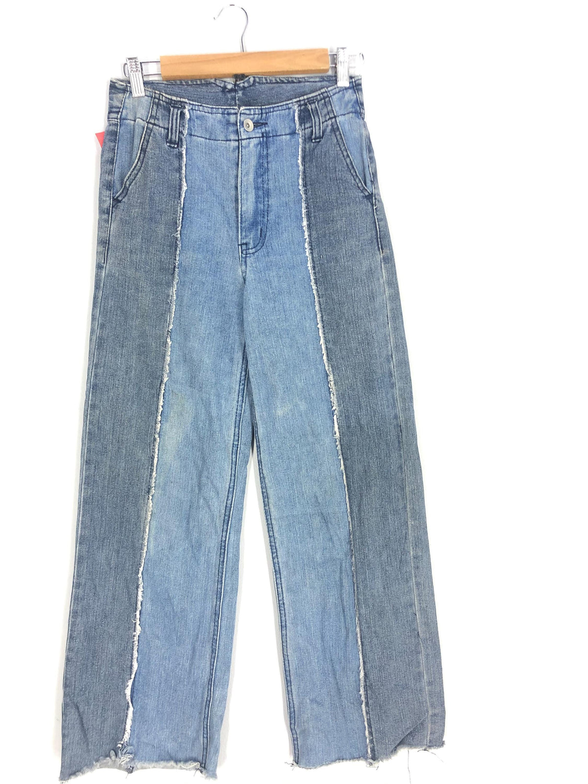 Size 27x38 Unbrand Patchwork Style Jeans Stone Washed Denim Distressed Blue Jeans Ripped Pant Casual Fashion Style W27 Graphic Tee – Premium Graphic · Must-Have Style