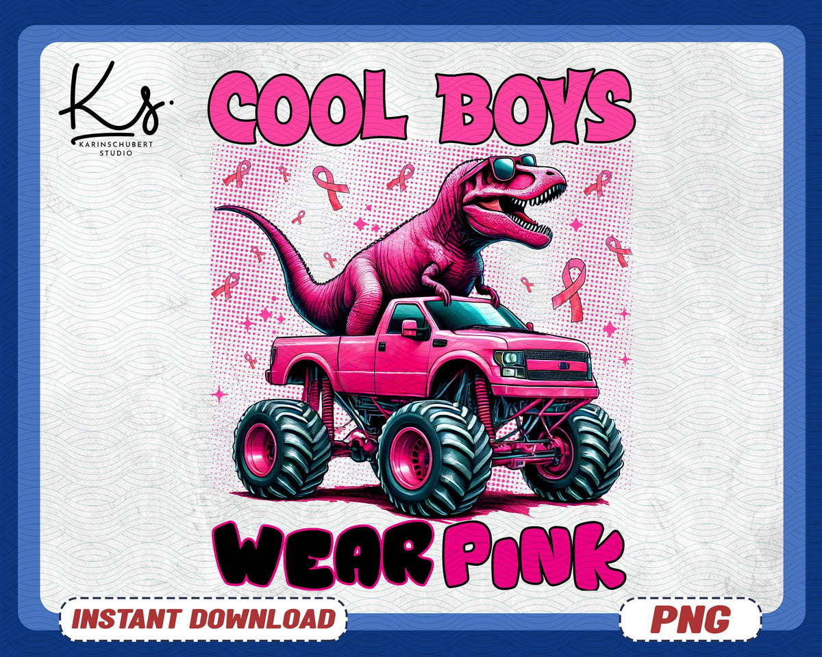 Cool Boys Wear Pink Dino Png Pink Dinosaur Png In October We Wear Pink Png Breast Cancer Awareness Ribbon Png Breast Cancer Warrior Png Graphic Tee – Everyday Comfort · Perfect For Daily Wear