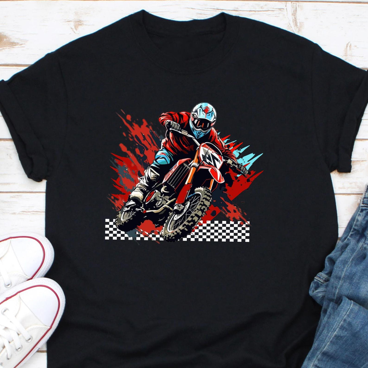 Motorcycle Racer Shirt Biker Shirt Cool Motorcycle Shirt Great Motorcycle Gift or Biker Gift Rider Shirt Rider Dad Shirt Biker Dad Graphic Tee – Bold Style · Great Gift For Fans