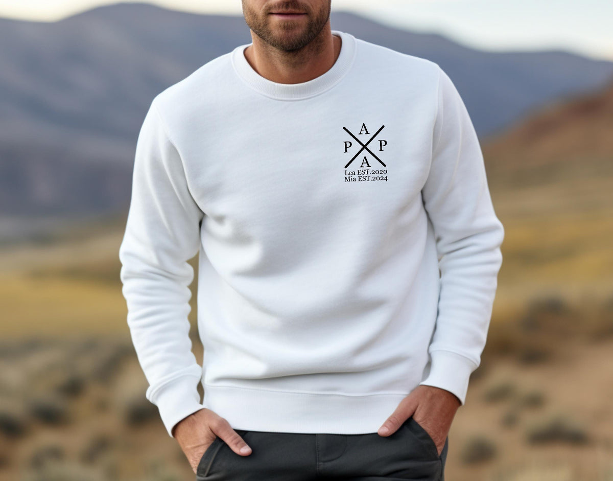 Papas Herzschlag Personalisiertes Vaterschaft Sweatshirt Personalisiertes Papa Heavy SweatshirtPapageschenkePapa Geburtstag Geschenk Sweatshirt – Everyday Comfort · Perfect For Daily Wear