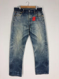 Size 33x41 Vintage Levi39s 501 Light Blue Stone Washed Jeans Levis Ripped Blue Faded Denim 90s Levi39s Blue Denim Distressed Jeans Levis W33 Graphic Tee – Bold Style · Must-Have Style