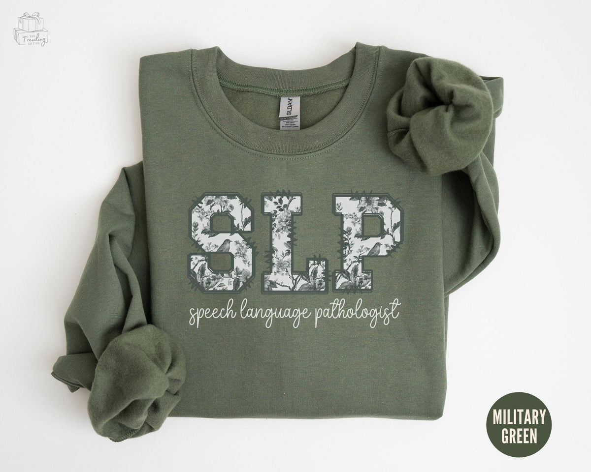 Floral Speech Therapy Sweatshirt Toile SLP Shirt Speech Language Pathologist SweaterFuture Speech Therapist Graduation GiftSpeech Crewneck Sweatshirt – Soft Feel · Perfect For Daily Wear