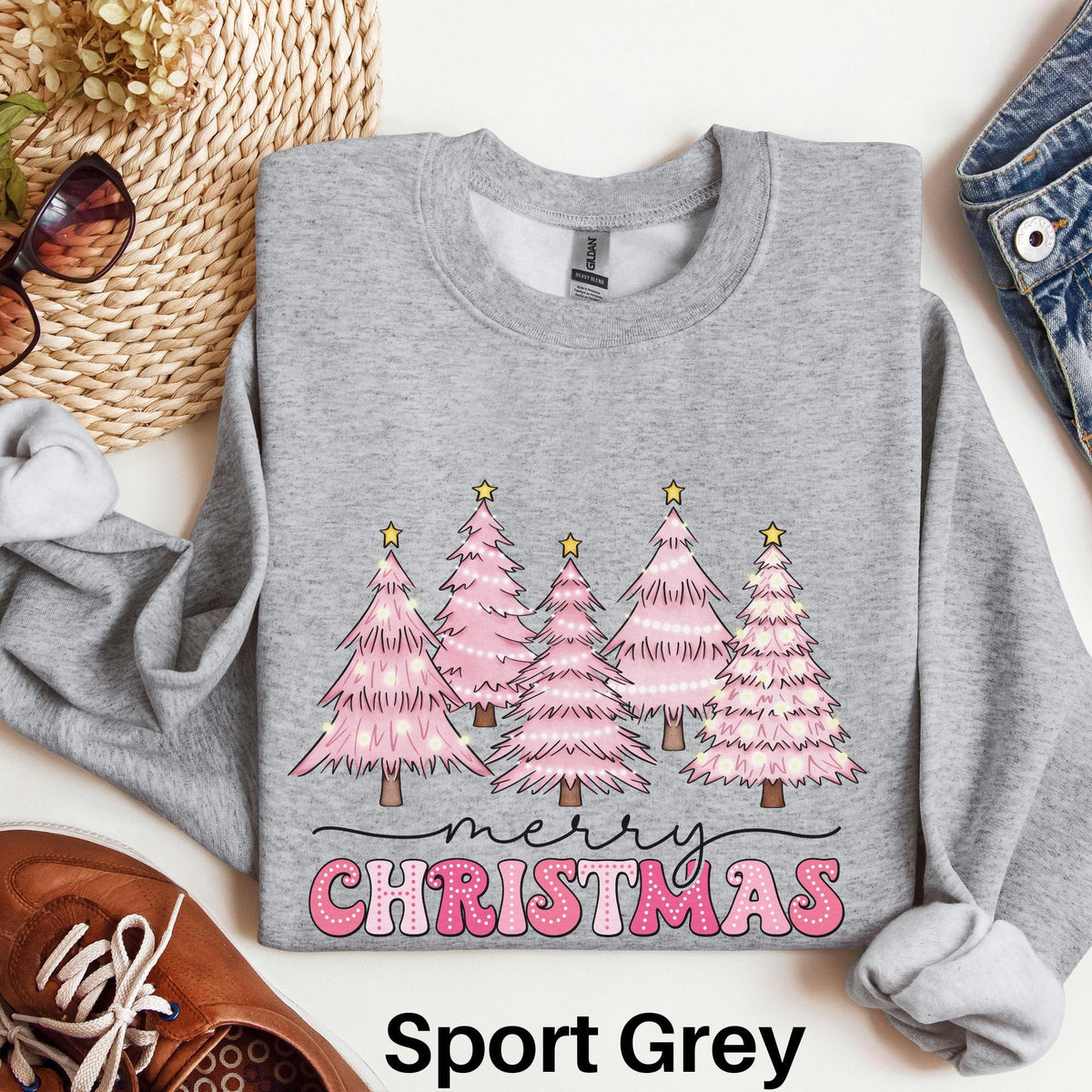 Pink Retro Christmas Sweatshirt Ladies Pink Christmas Tree Shirt Trendy Girly Aesthetic Christmas Sweater Women39s Merry Christmas Shirt Sweatshirt – Easygoing Wear · Top Pick For Any Outfit