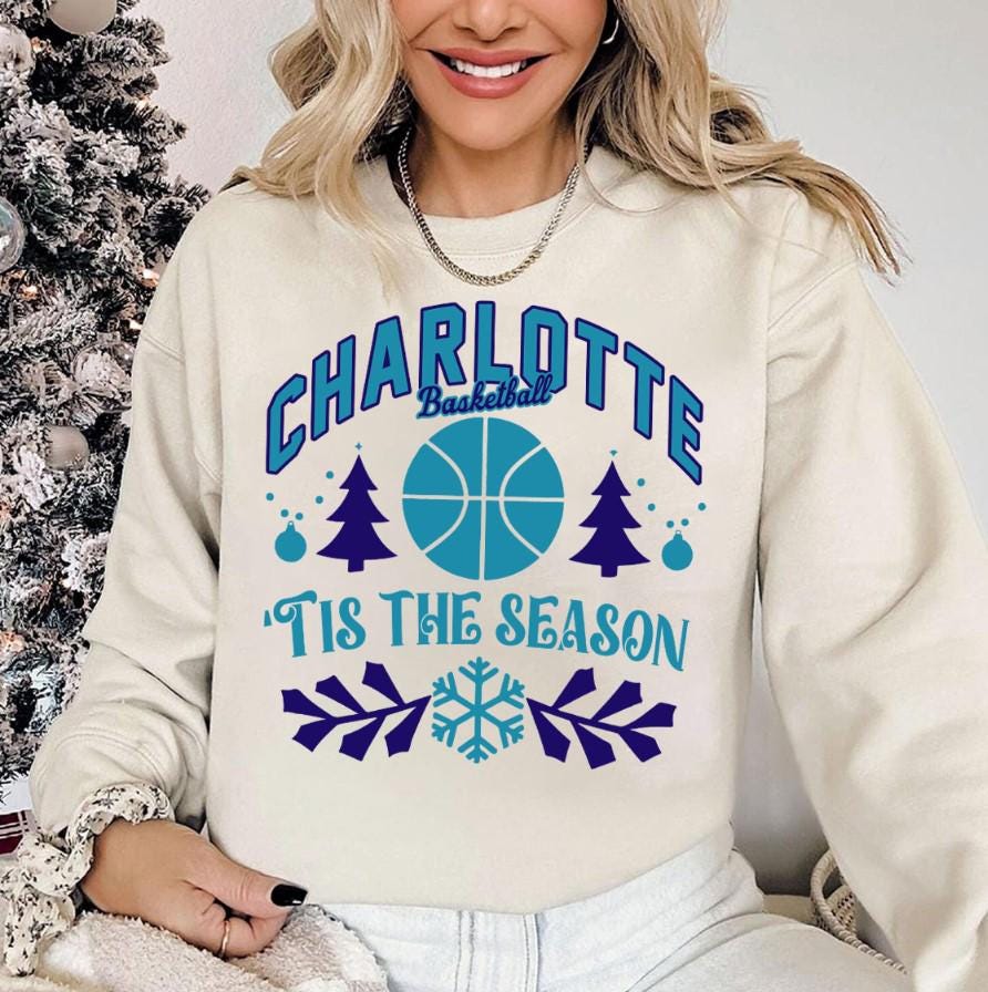 Vintage Charlotte Basketball Tis The Season Sweatshirt Charlotte Basketball 90s Hoodie Basketball Retro T shirt Christmas Gifts For Fans Hoodie – Everyday Comfort · Must-Have Style