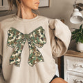 Camo Bow Sweatshirt Camo Coquette Bow Shirt Duck Hunting Shirt Old School Camo Shirt Fall Shirt Women39s Camouflage Bow ShirtCamo Shirt Sweatshirt – Cozy Vibes · Trending Graphic Apparel