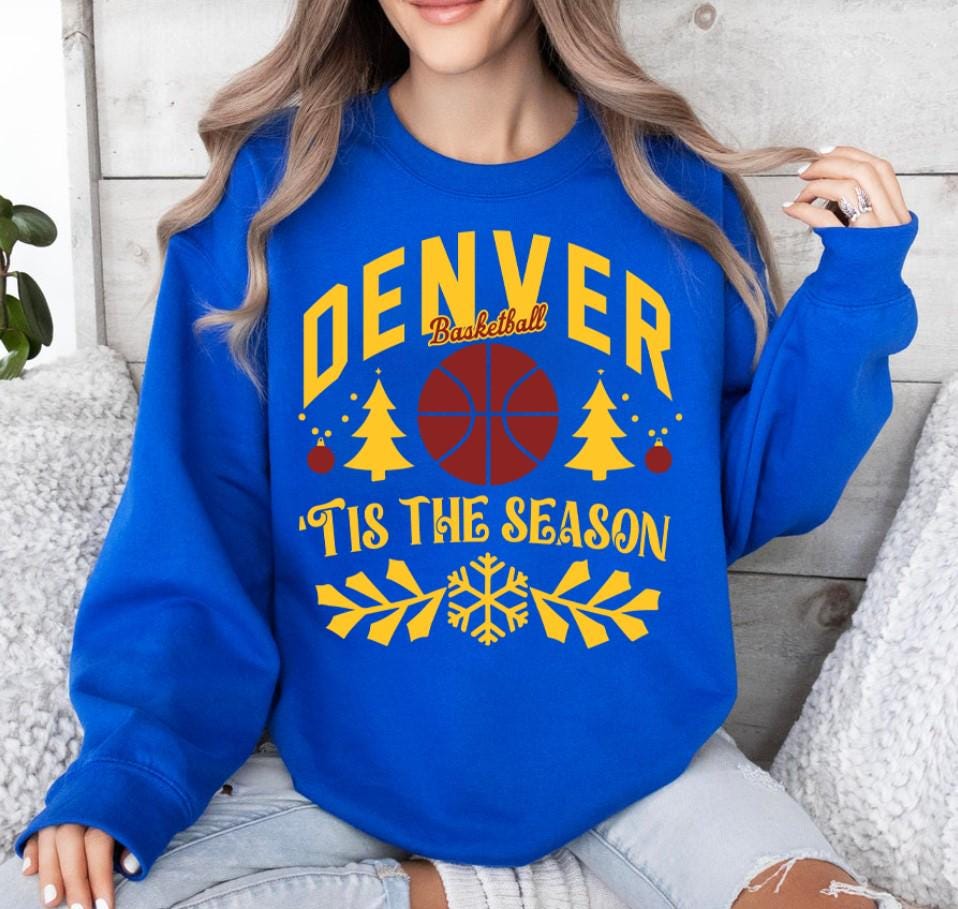Denver Basketball Tis The Season Cute Vintage Sweatshirt Denver Basketball Classic Hoodie Retro Gameday T shirt Christmas Gifts For Her Hoodie – Easygoing Wear · Must-Have Style